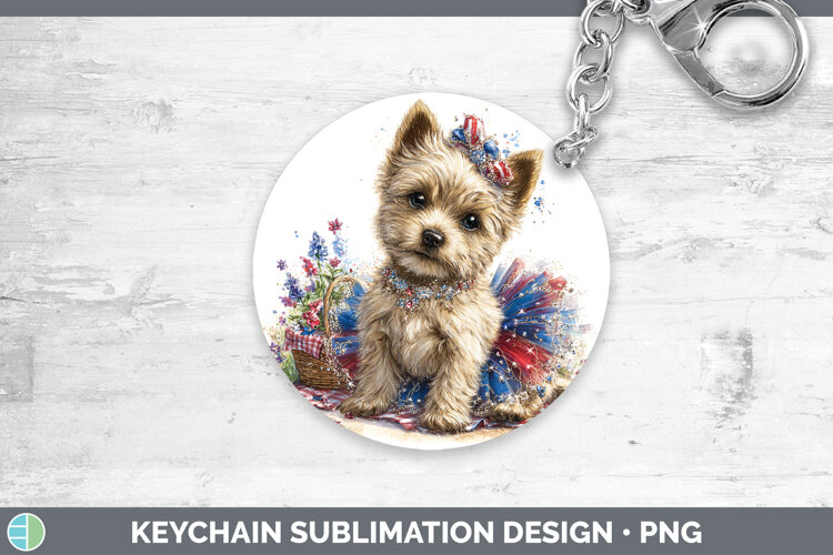 GorgeousDogs 03 Patriotic Keychain design.