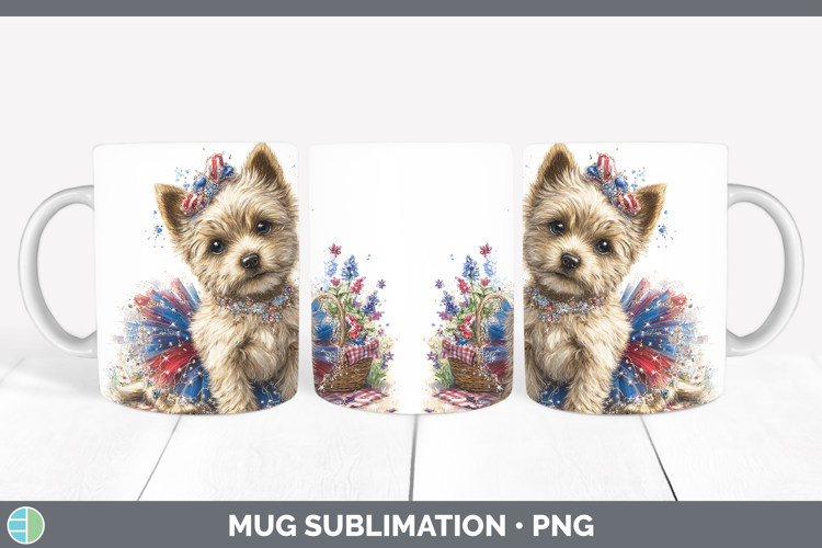 Dogs 03 Patriotic Cairn Terrier Mug Wrap Sublimation Coffee