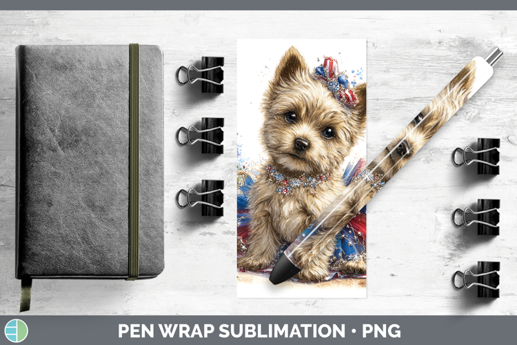 Dogs 03 Patriotic Cairn Terrier Pen Wrap Sublimation Pen Des