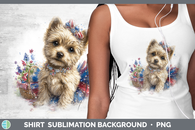 Dogs 03 Patriotic Cairn Terrier Shirt Sublimation Background