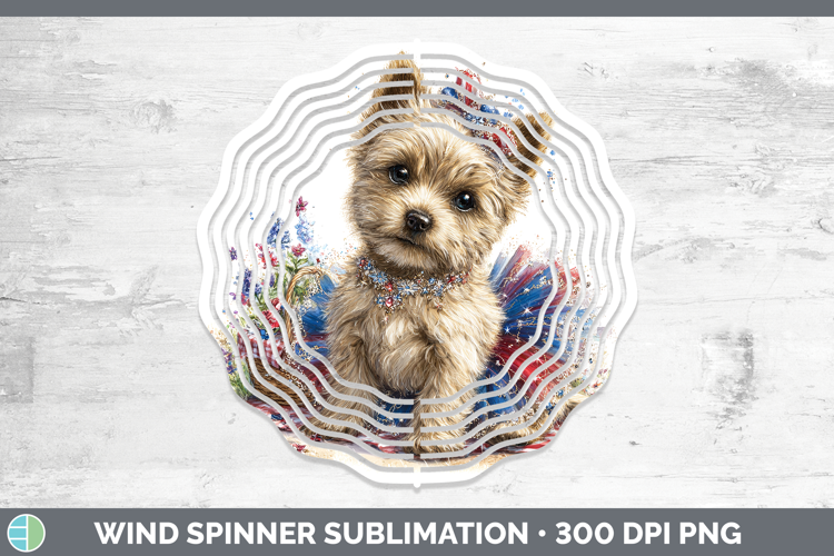 Dogs 03 Patriotic Cairn Terrier Wind Spinner Sublimation Spi