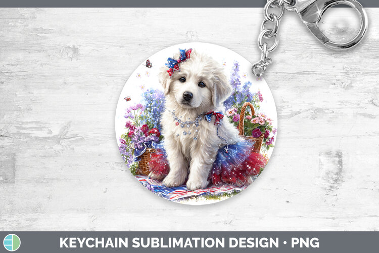 GorgeousDogs 03 Patriotic Keychain design.