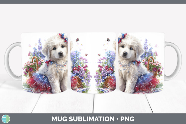 GorgeousDogs 03 Patriotic Mug Wrap design.