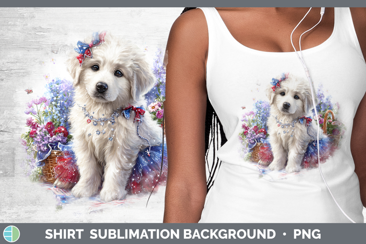 Dogs 03 Patriotic Great Pyrenees Shirt Sublimation Backgroun