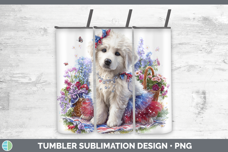 Dogs 03 Patriotic Great Pyrenees Tumbler Sublimation 20 oz S
