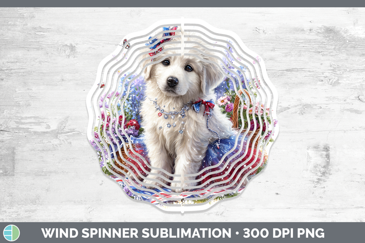 Dogs 03 Patriotic Great Pyrenees Wind Spinner Sublimation Sp