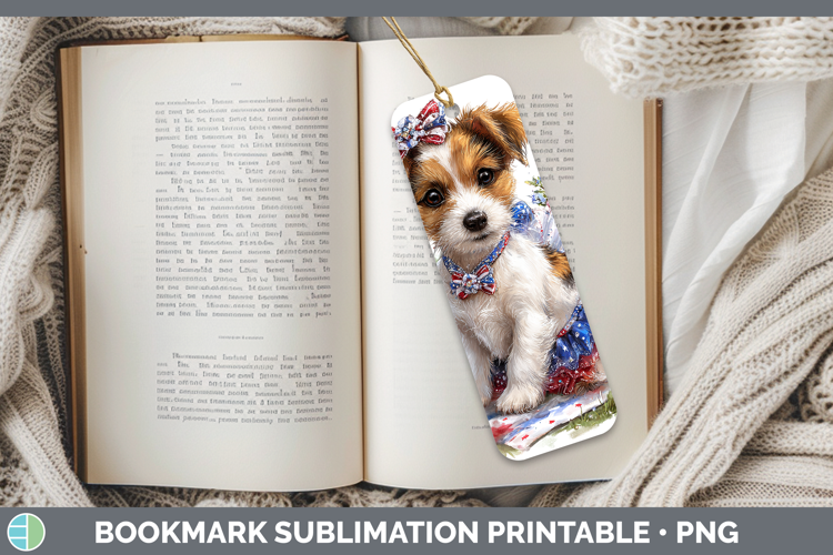Dogs 03 Patriotic Jack Russell Terrier Bookmark Sublimation