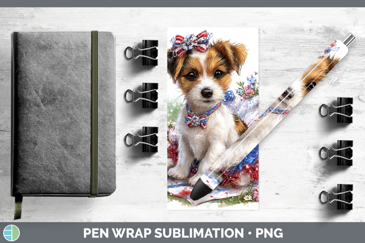Dogs 03 Patriotic Jack Russell Terrier Pen Wrap Sublimation