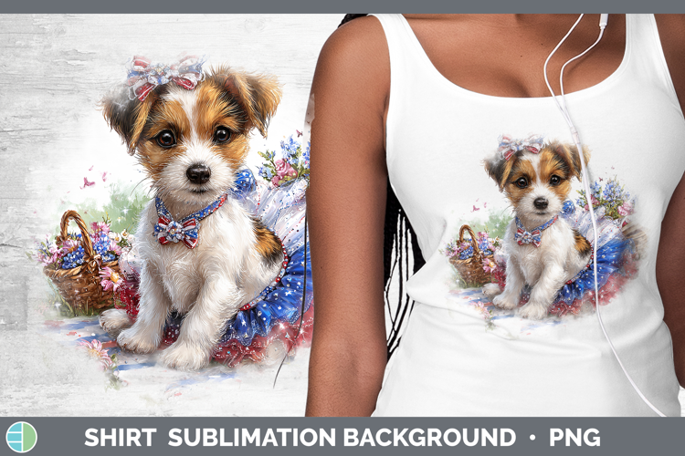 Dogs 03 Patriotic Jack Russell Terrier Shirt Sublimation Bac