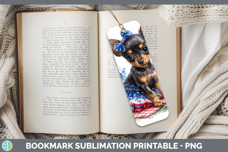 Dogs 03 Patriotic Miniature Pinscher Bookmark Sublimation Pr