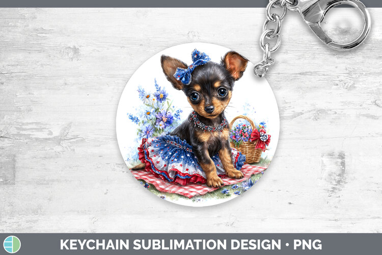 GorgeousDogs 03 Patriotic Keychain design.