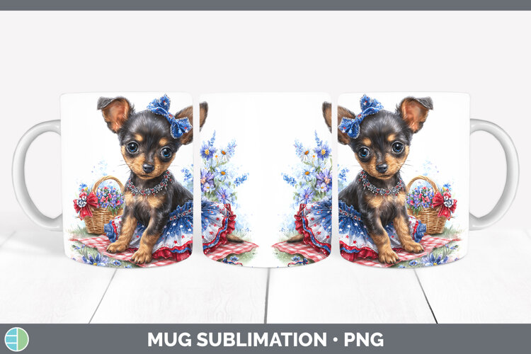 GorgeousDogs 03 Patriotic Mug Wrap design.