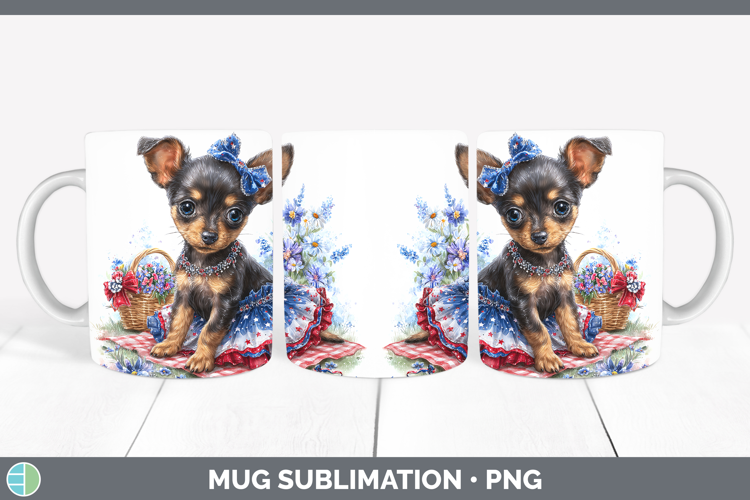 Dogs 03 Patriotic Miniature Pinscher Mug Wrap Sublimation Co