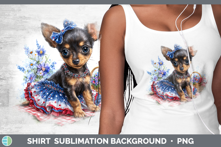 Dogs 03 Patriotic Miniature Pinscher Shirt Sublimation Backg