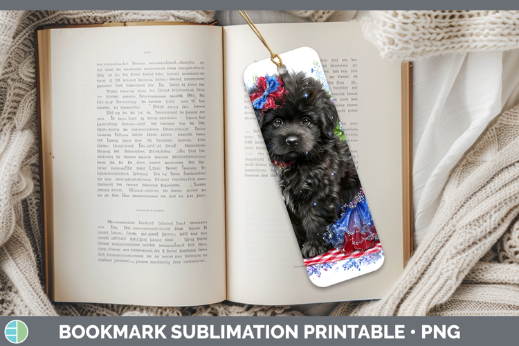 Dogs 03 Patriotic Newfoundland Bookmark Sublimation Printabl