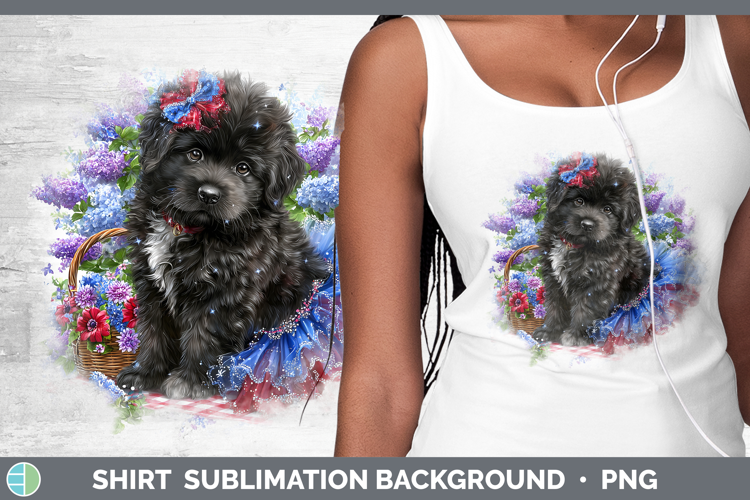 Dogs 03 Patriotic Newfoundland Shirt Sublimation Background