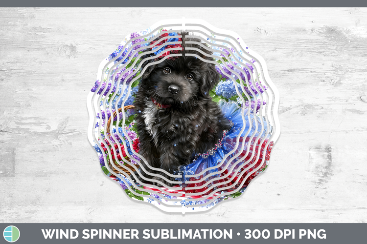 Dogs 03 Patriotic Newfoundland Wind Spinner Sublimation Spin