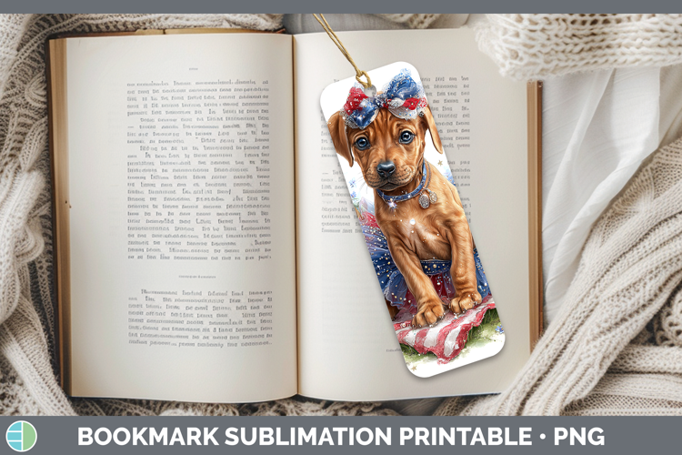 Dogs 03 Patriotic Rhodesian Ridgeback Bookmark Sublimation P