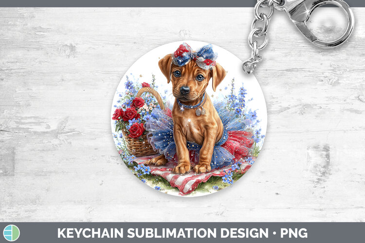 GorgeousDogs 03 Patriotic Keychain design.