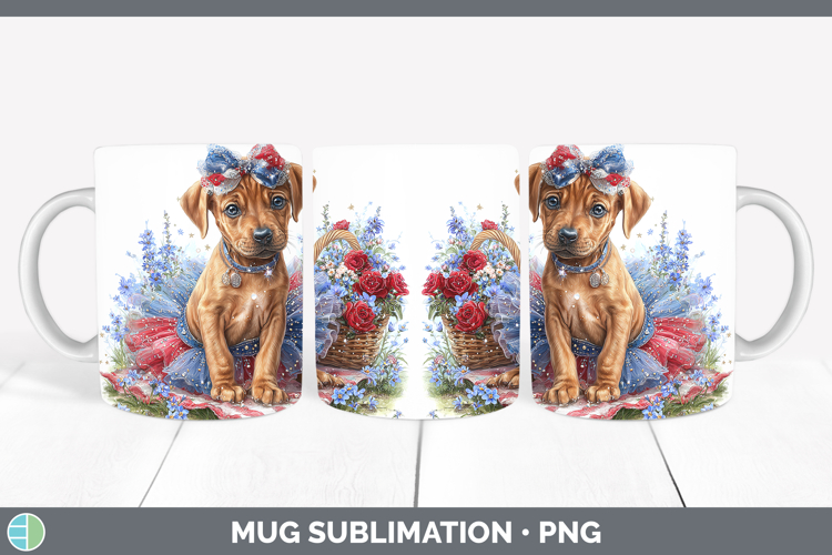 Dogs 03 Patriotic Rhodesian Ridgeback Mug Wrap Sublimation C