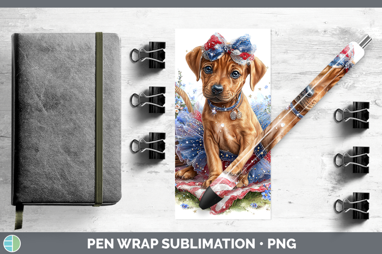 Dogs 03 Patriotic Rhodesian Ridgeback Pen Wrap Sublimation P