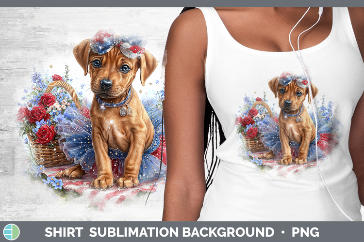 Dogs 03 Patriotic Rhodesian Ridgeback Shirt Sublimation Back
