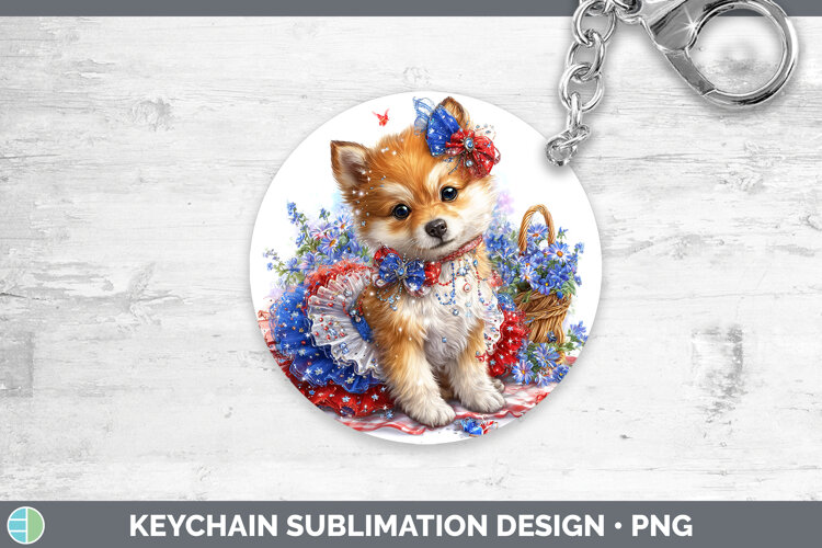 GorgeousDogs 03 Patriotic Keychain design.