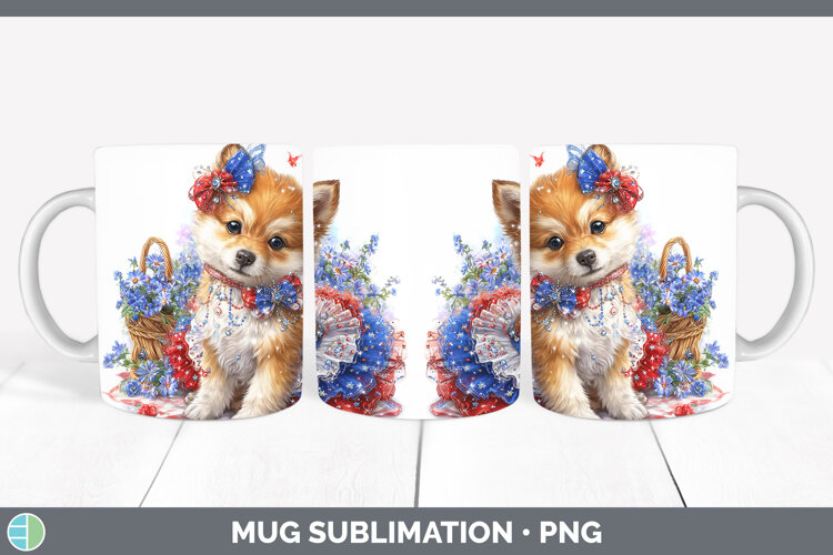 GorgeousDogs 03 Patriotic Mug Wrap design.