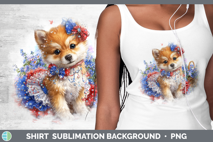 Dogs 03 Patriotic Shiba Inu Shirt Sublimation Background Des