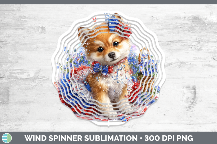 Dogs 03 Patriotic Shiba Inu Wind Spinner Sublimation Spinner