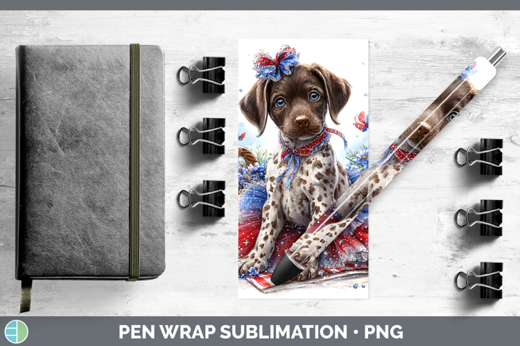 Dogs 03 Patriotic Shorthaired Pointer Pen Wrap Sublimation P
