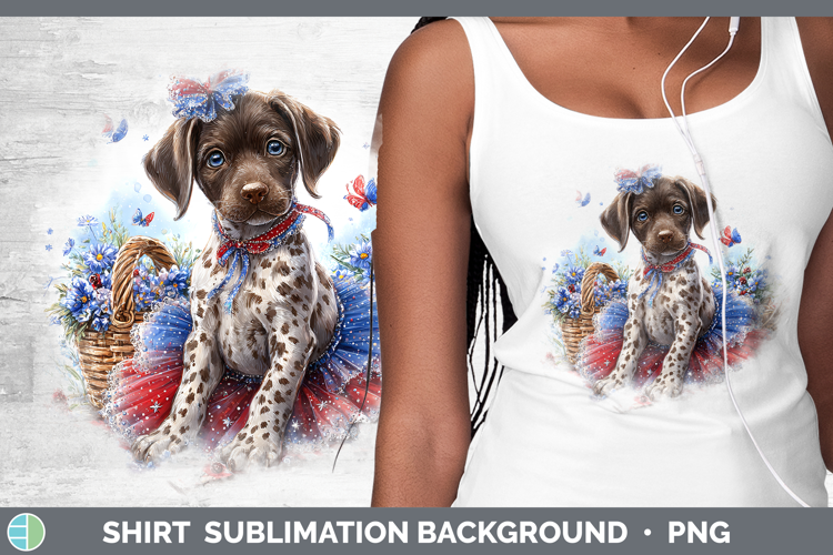 Dogs 03 Patriotic Shorthaired Pointer Shirt Sublimation Back