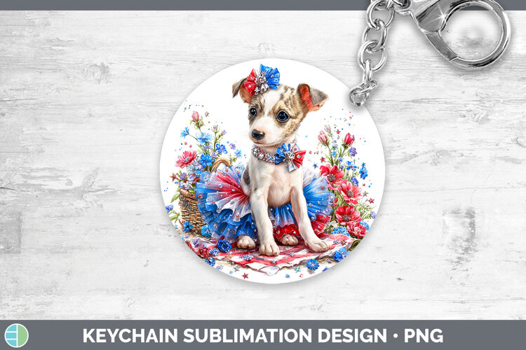 GorgeousDogs 03 Patriotic Keychain design.