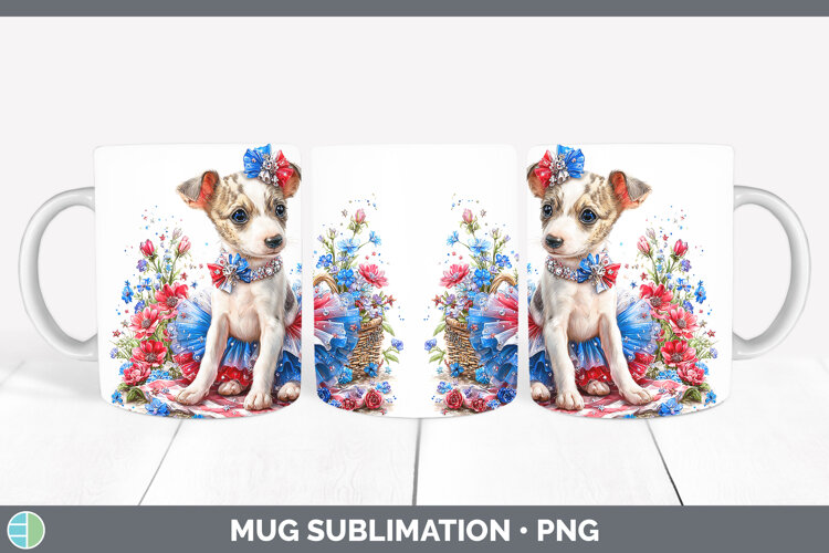GorgeousDogs 03 Patriotic Mug Wrap design.