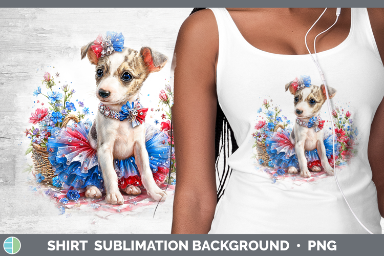 Dogs 03 Patriotic Whippet Shirt Sublimation Background Desig
