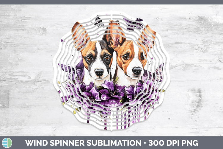 Dogs 03 Purple Drips Basenji Wind Spinner Sublimation Spinne