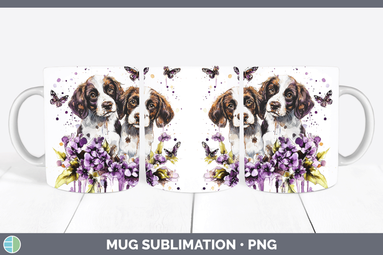 GorgeousDogs 03 Purple Drips Mug Wrap design.