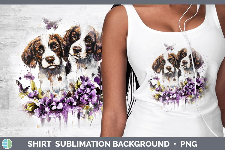 Dogs 03 Purple Drips Brittany Dog Shirt Sublimation Sublimat