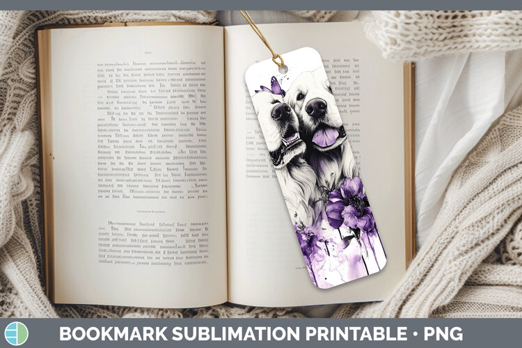 GorgeousDogs 03 Purple Drips Bookmark design.