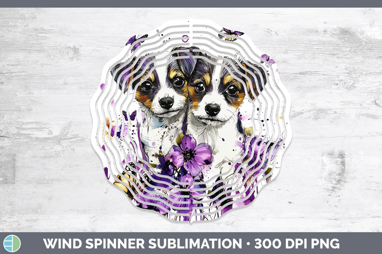 Dogs 03 Purple Drips Jack Russell Terrier Wind Spinner Subli