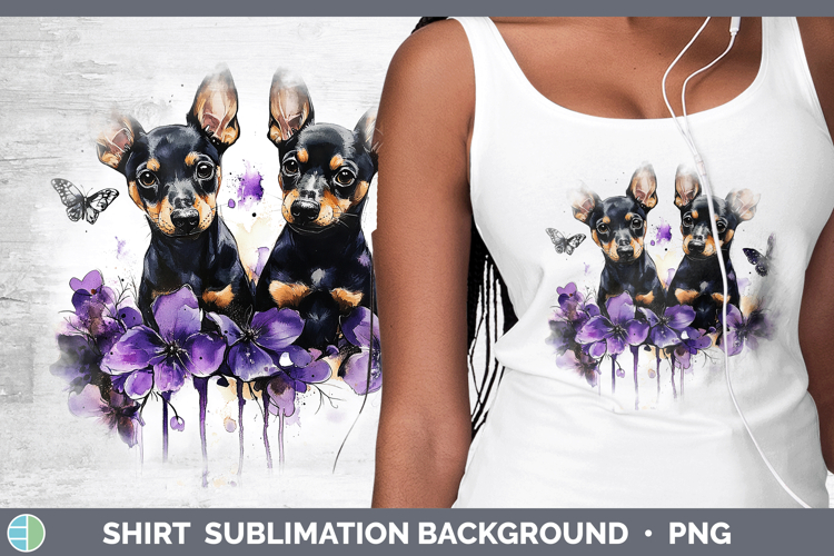 Dogs 03 Purple Drips Miniature Pinscher Shirt Sublimation Su