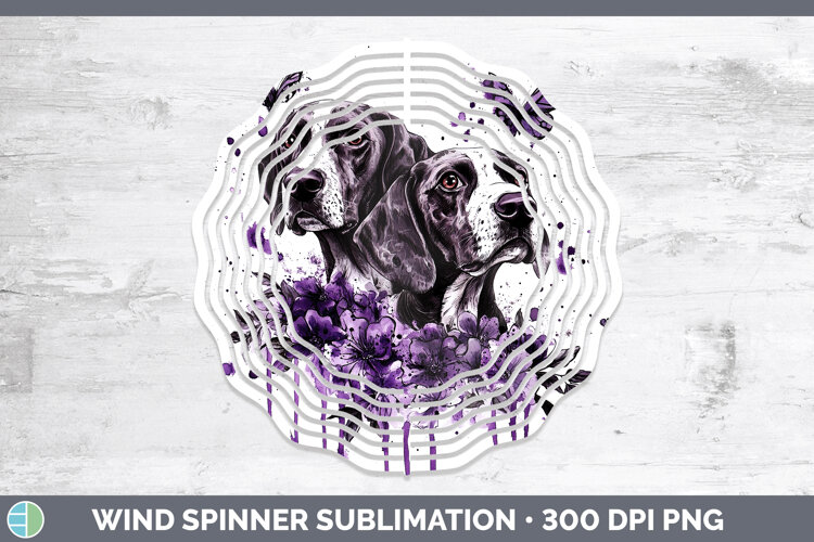 GorgeousDogs 03 Purple Drips Wind Spinner design.