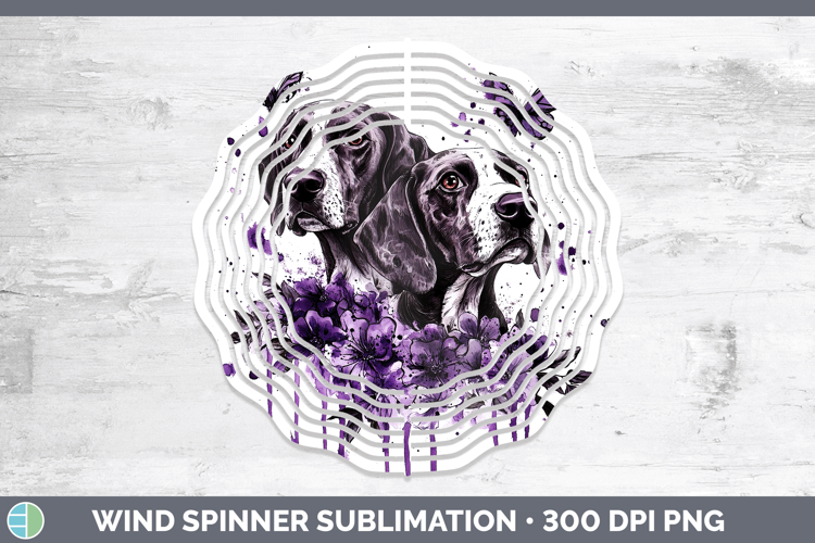 Dogs 03 Purple Drips Shorthaired Pointer Wind Spinner Sublim