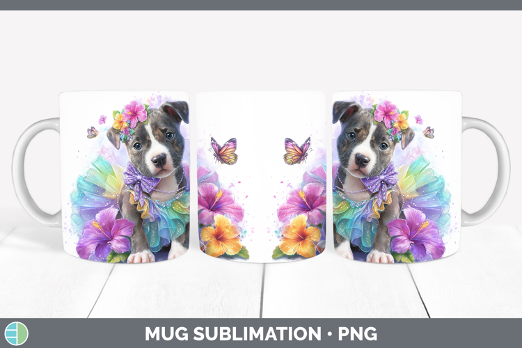 Dogs 03 Rainbow Summer American Staffordshire Mug Wrap Subli