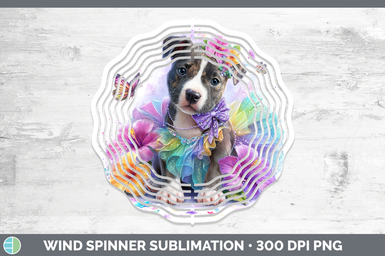 Dogs 03 Rainbow Summer American Staffordshire Wind Spinner S