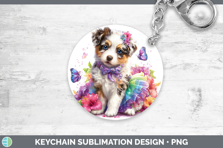 GorgeousDogs 03 Rainbow Summer Keychain design.
