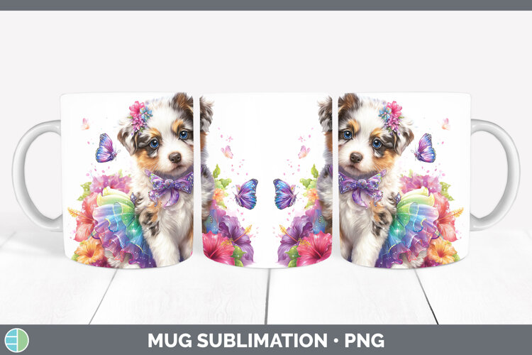 GorgeousDogs 03 Rainbow Summer Mug Wrap design.