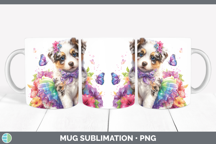 Dogs 03 Rainbow Summer Australian Cattle Dog Mug Wrap Sublim