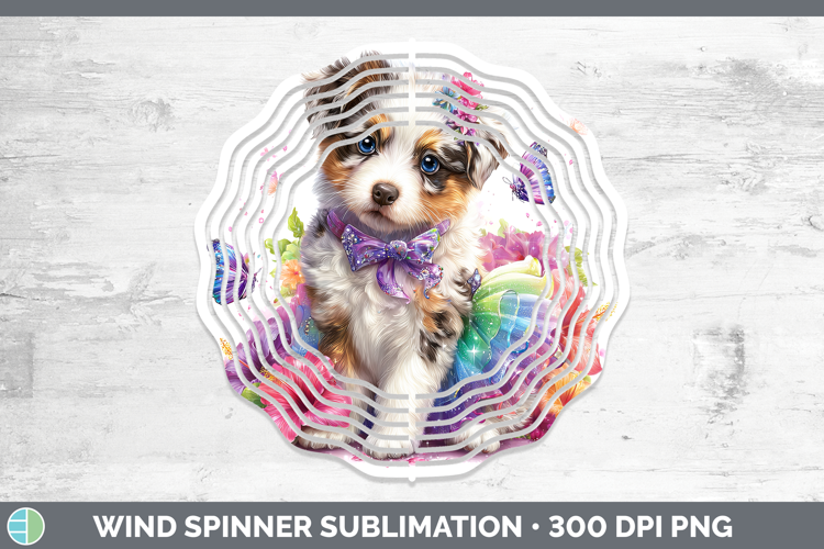 Dogs 03 Rainbow Summer Australian Cattle Dog Wind Spinner Su