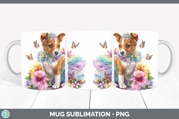 GorgeousDogs 03 Rainbow Summer Mug Wrap design.